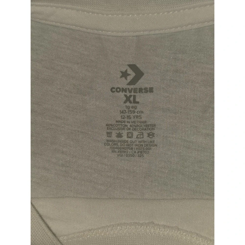 Converse Girls White Short Sleeve Graphic T-Shirt 1908 Sneaker XL 4MH373-001